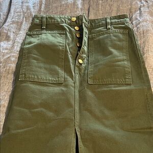 Green Ulla Johnson Denim Skirt with slit